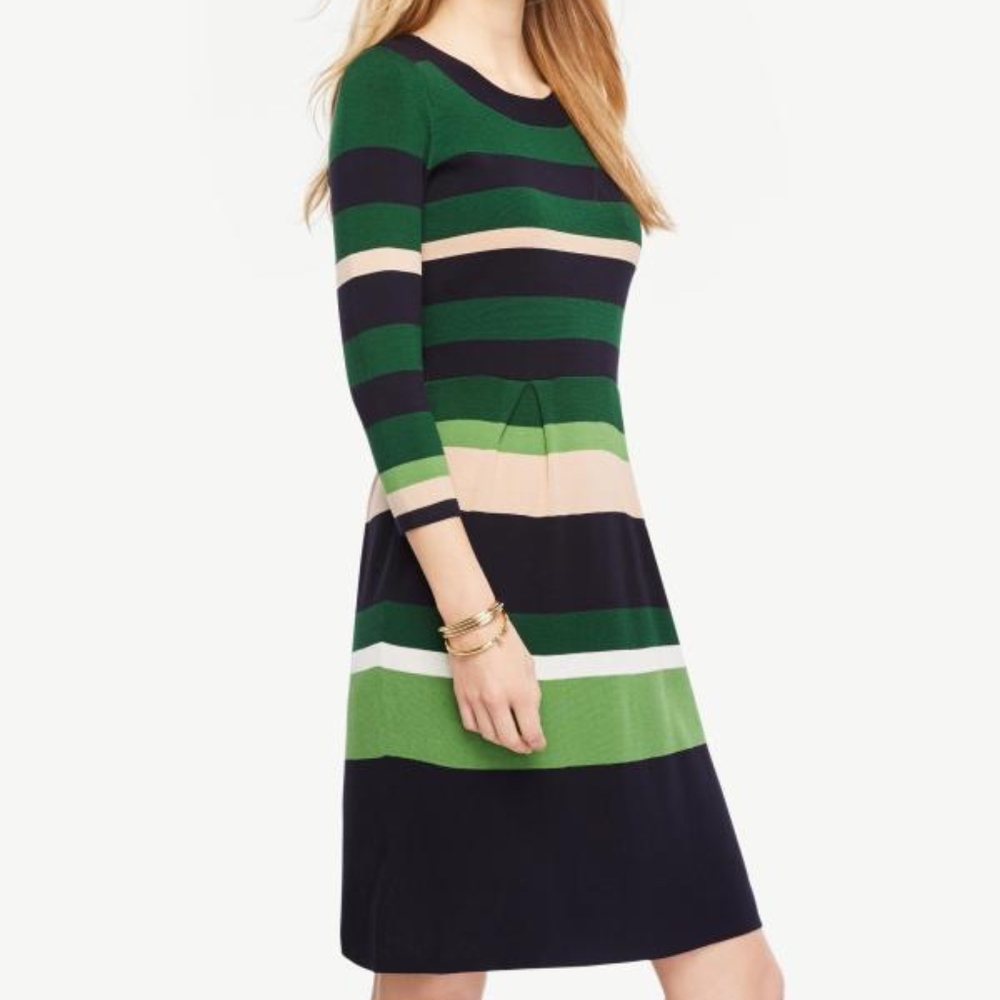 Stripe Flare Sweater Dress